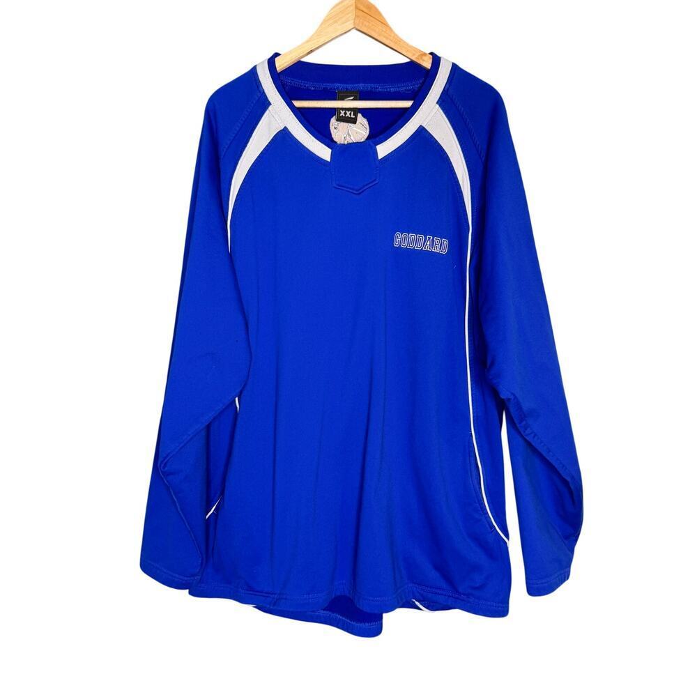 Easton Mens XXL Blue Pullover Baseball Jacket Goddard High School Kansas Lions
